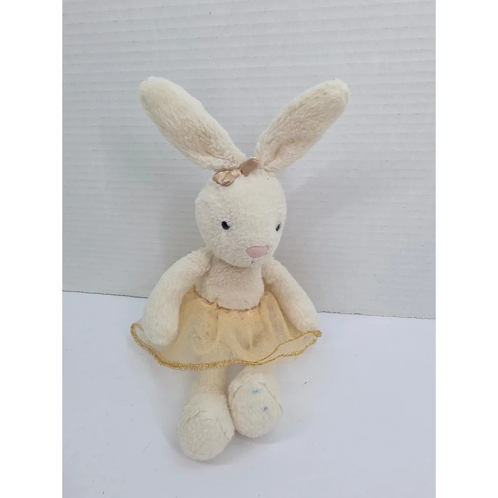 Jellycat Arabesque Bunny Ballerina Plush Cream Gold Tutu Stuffed Animal‎ 11